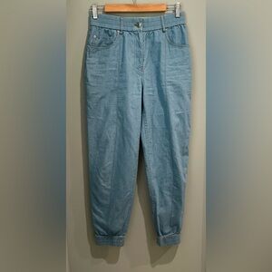 Derek Lam 10 Crosby Pheonix‎ Jogger Pants Tapered Chambray Blue Women's Size 4